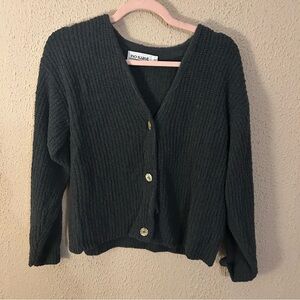 No Saint 100% Cotton Cable Knit Button Up Sweater Cardigan Size M/L Layering